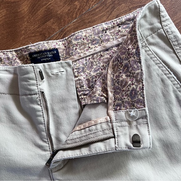 American Eagle Outfitters Khaki Beige Stretch Bootcut Long denim Pants Size 8 - Picture 7 of 13